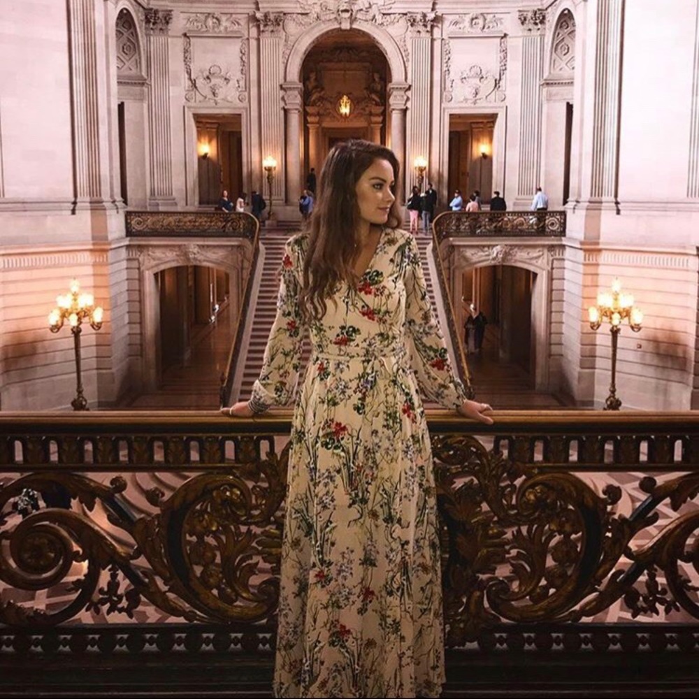 Floral long sleeve maxi dress